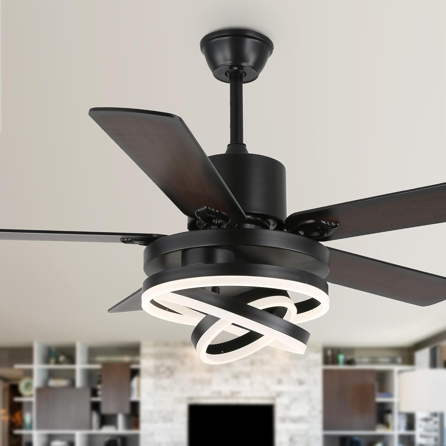 Curve Curio 52" Chandelier Ceiling Fans with Lights Remote Control