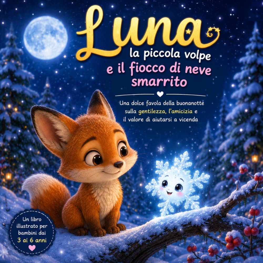 Luna la piccola volpe e il fiocco di neve smarrito: Una favola della buonanotte sulla gentilezza, l'amicizia e il valore di aiutarsi a vicenda (Le Favole di Luna)