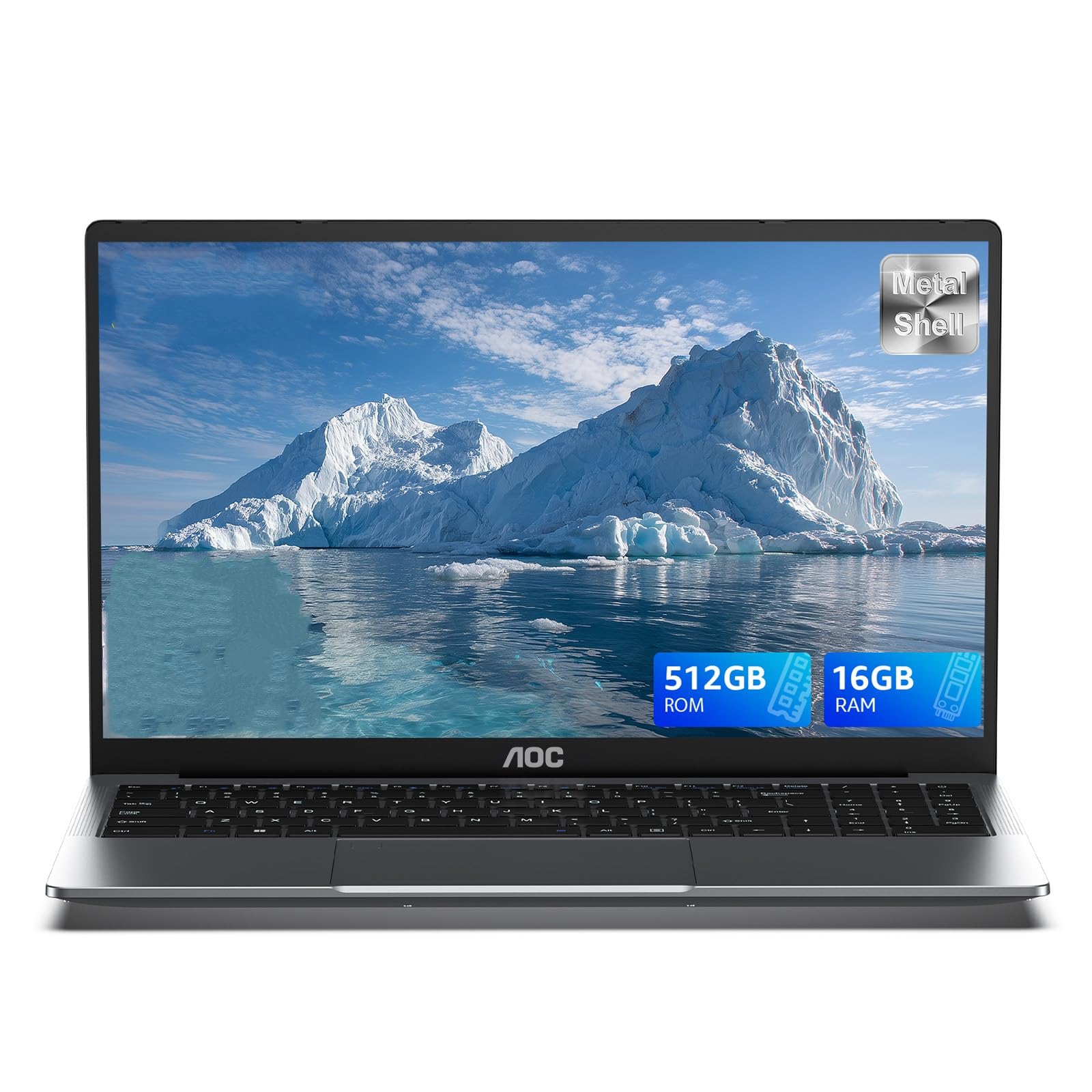 KAIGERR Laptop, Ιntel N150 Processor (Up to 3.6GHz), 16GB RAM 512GB NVMe SSD, 15.6" FHD Display Laptop Computer, Home/Business/Student Laptop, Metal Shell, USB3.2, HDMI