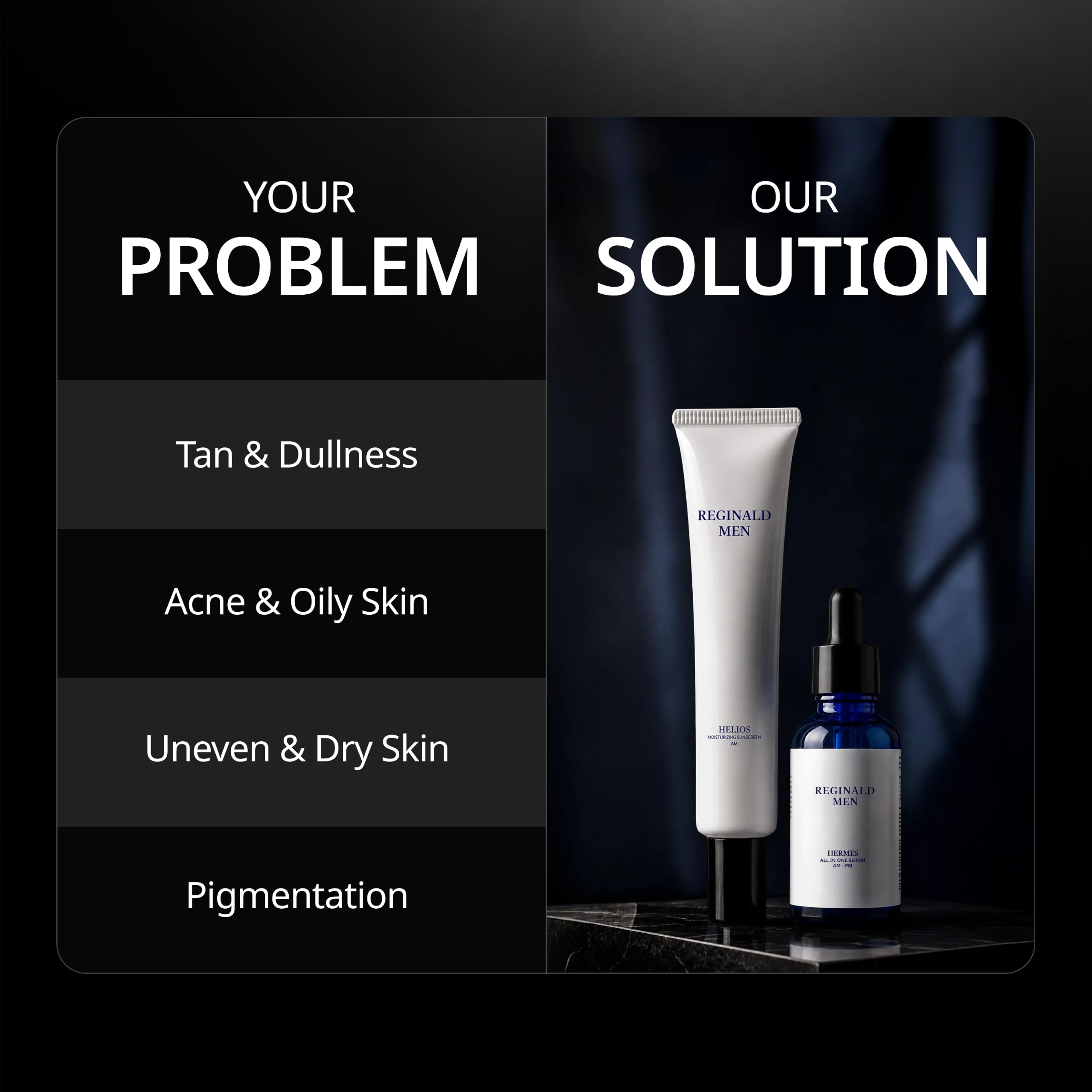 Reginald Men De Tan Kit Combo | Moisturising Sunscreen SPF 50 PA++++ (50g) + Face & Beard Serum 30ml | Simplified & Multipurpose Skincare - Skin and Beard Health, Protects, Repairs, Heals & Brightens 4