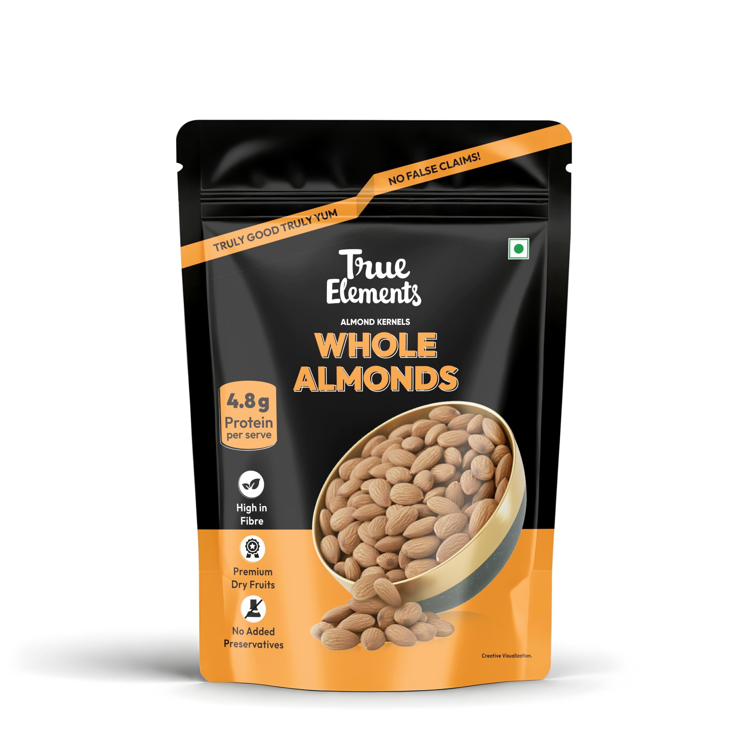 True Elements Californian Almonds 200g - Clean and Premium Almonds | Badam Dryfruits | Healthy and Diet Snacks | Dry fruits for Festive Eating-image-43