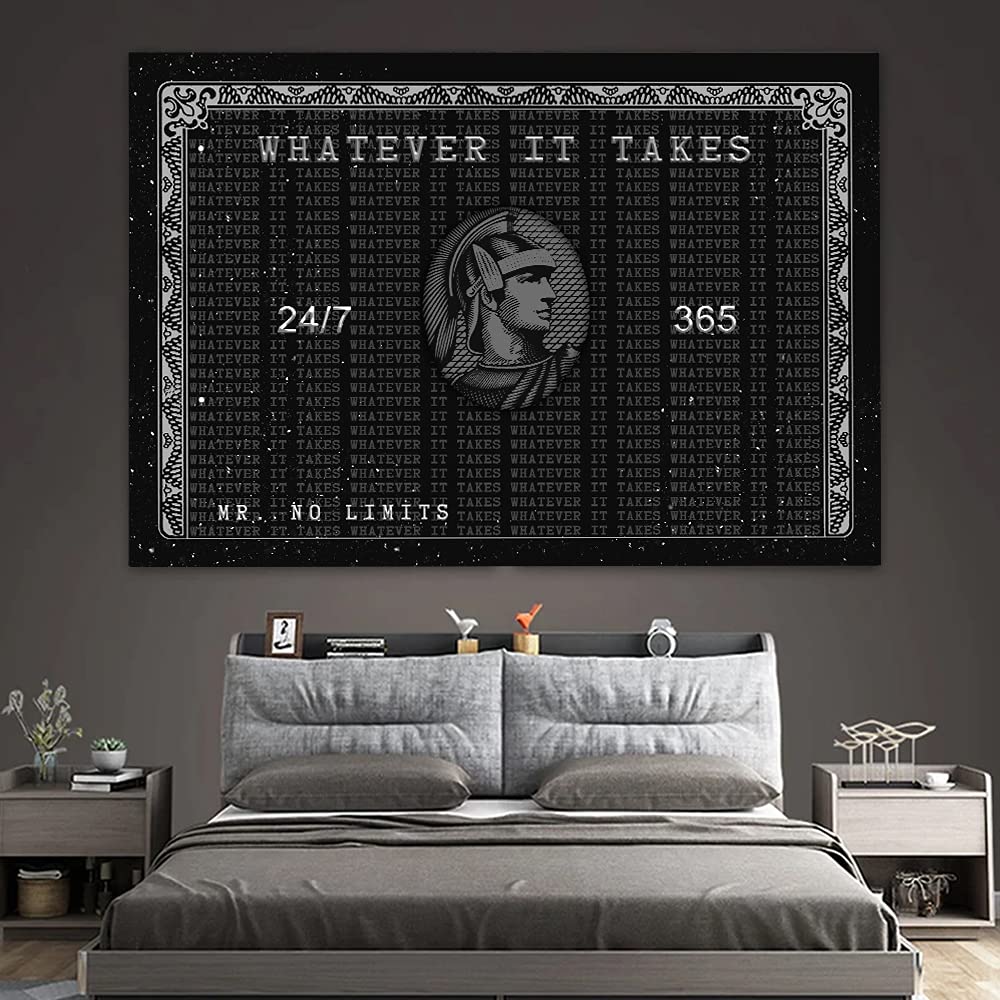 Hustling Sharks Motivationsbilder für mehr Erfolg als XXL Leinwand WHATEVER IT TAKES- Premium Leinwandbild im Querformat (60x40cm)