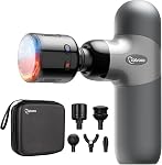 Cotsoco Mini Massage Gun with Heat and Cold, Portable Percussion Pocket-Sized Muscle Massager Gun, Electric Handheld Sport Massager Gun with Carry Case, Best Mothers Day Gift for Mom Dad Men Women (Gray)