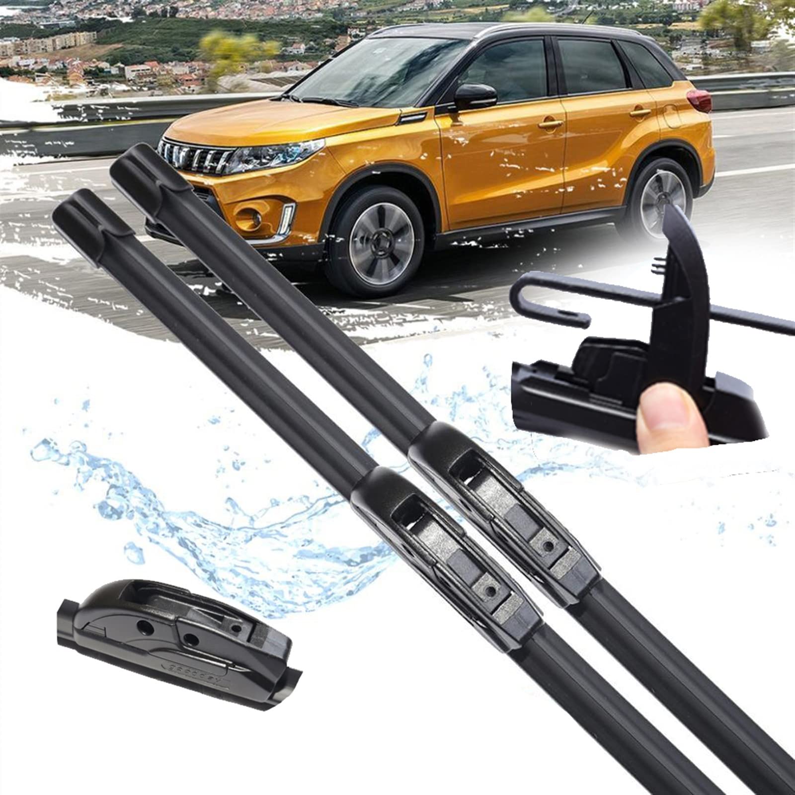 Limpiaparabrisas Escobillas Limpiaparabrisas De Coche, Accesorios Para Limpiaparabrisas Delantero Para Suzuki Para Vitara LY 2015 2016 2017 2018 2019 (Color : A)