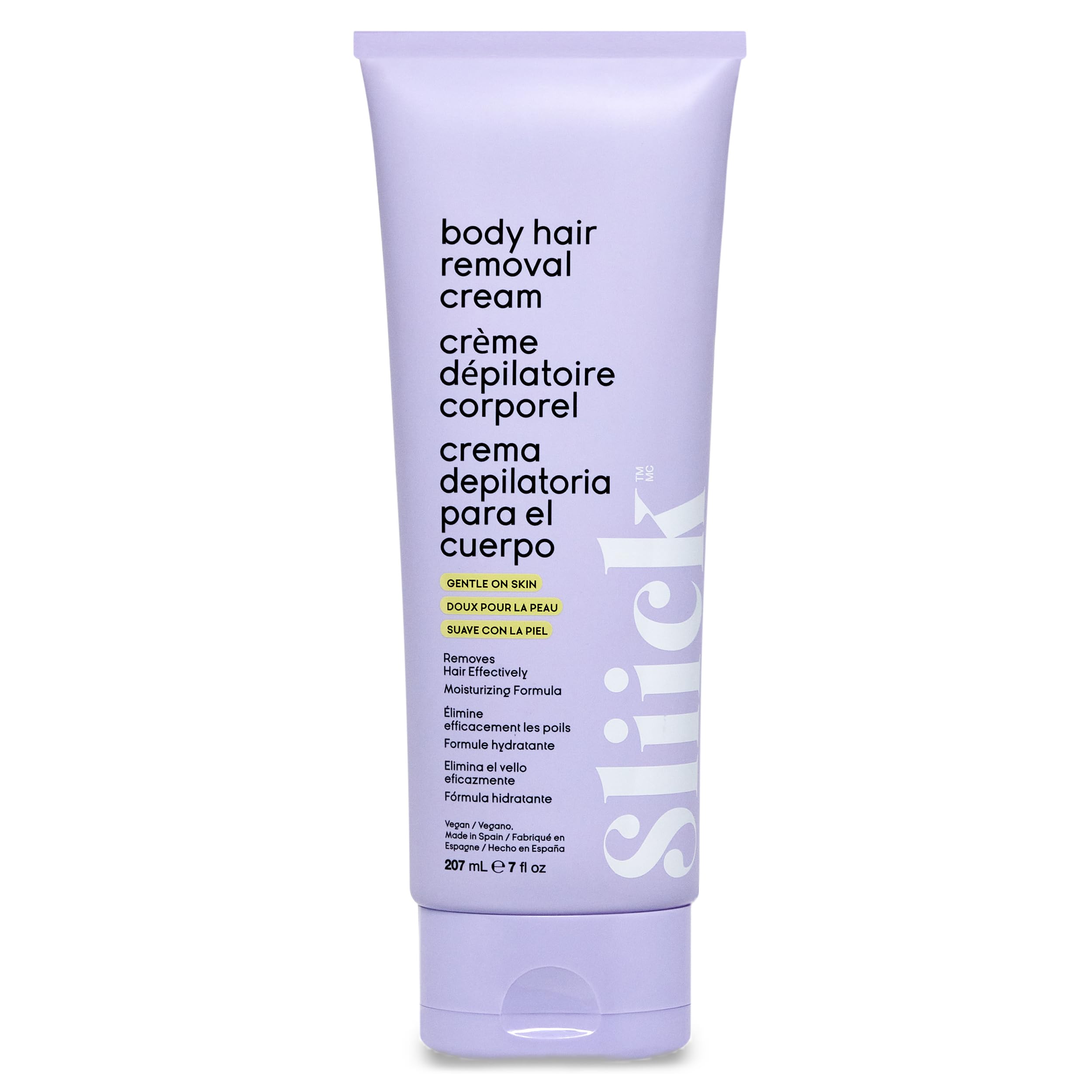 Sliick Body Hair Removal Cream for Women – Gentle Depilatory Cream for Sensitive Skin, Painless Hair Removal for Legs, Arms & Bikini Area, 7 fl oz