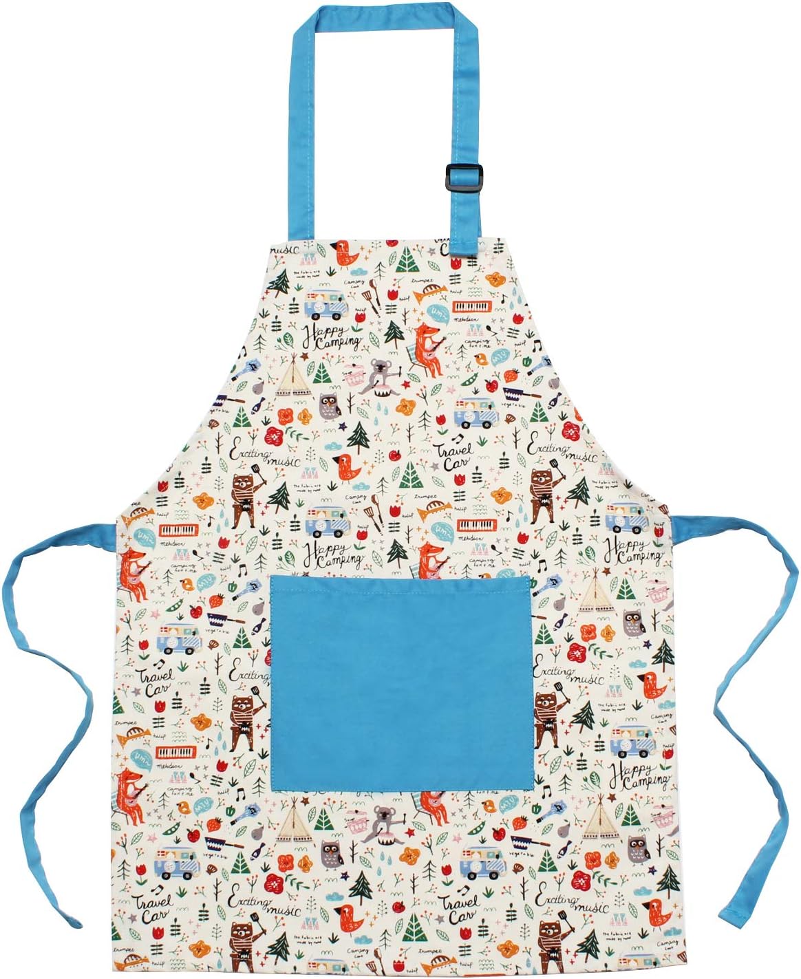 Kids Apron Kids Cook Aprons with Front Pocket and Adjustable Neck Strap Cotton Apron Suitable for Children Cooking,Painting,Baking