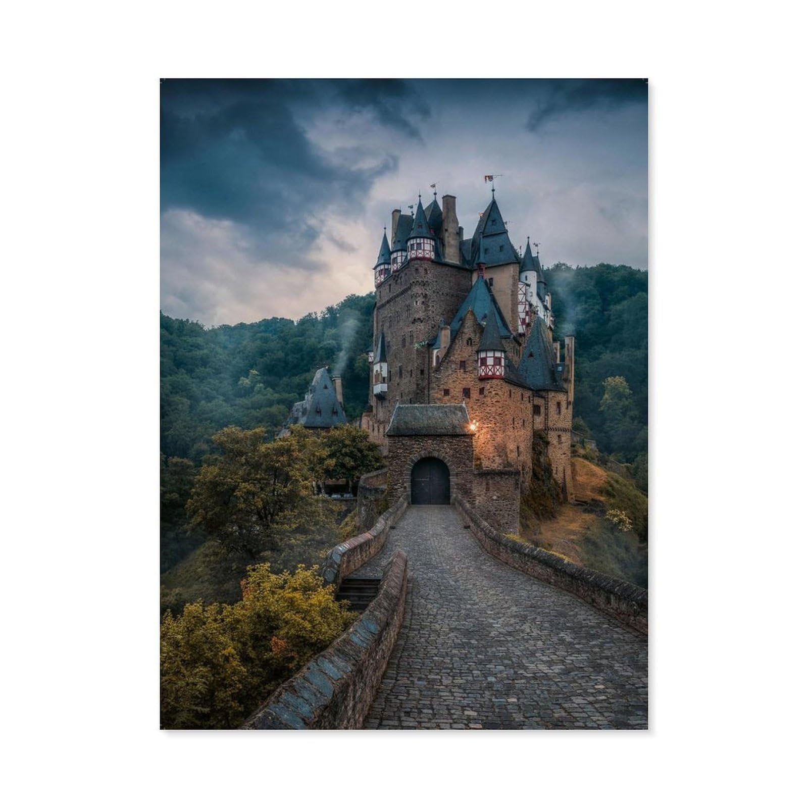 GSBRSNTS Paint by Numbers for Adults，Germany-Eltz Castle，DIY Oil Painting Kits for Adults Kids Without Frame with Brushes and Acrylic Pigment Paint by Numbers Canvas Arts Crafts (30x40cm-A16