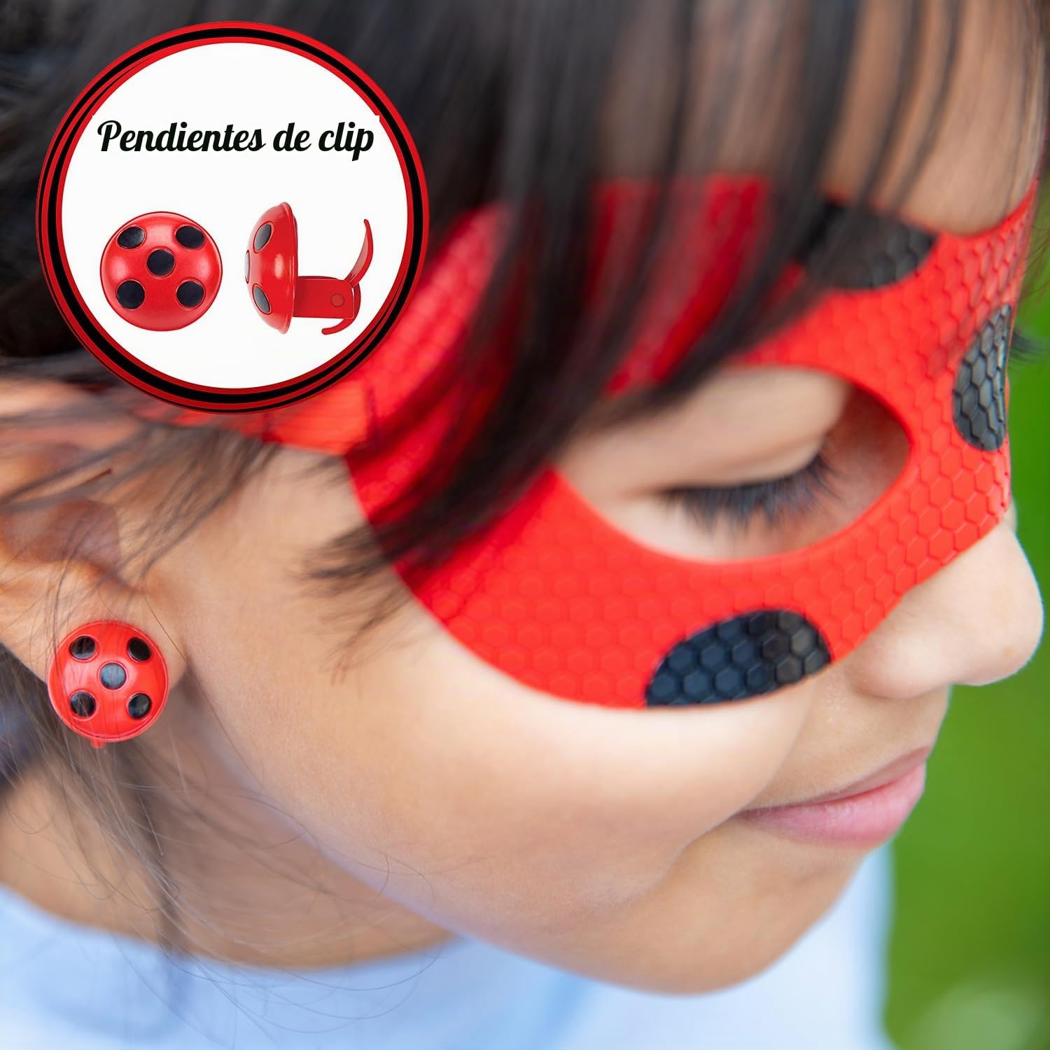 BANDAI - Miraculous Ladybug - Set de transformación - Disfraz Ladybug - Máscara, Yoyo, Pendientes Tikki Kwami - Disfraz y Accesorios Miraculous - Juguete para niños de 4 años y más - P50604