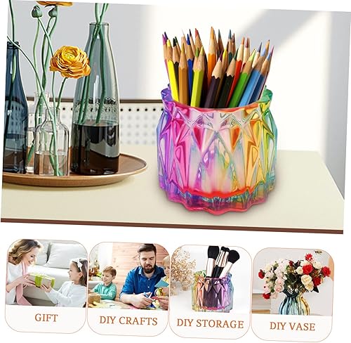 Miniatura 5 de Molde de silicona para florero, 4 uds., macetas de silicona, moldes de cosméticos, soporte para lápiz, molde para resina, cepillo epoxi, maceta