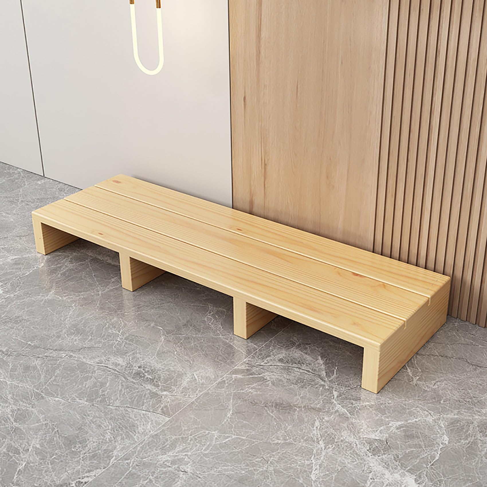 Marchepied d'extérieur anti-basculement 100 kg structure en bois durable et surélevée