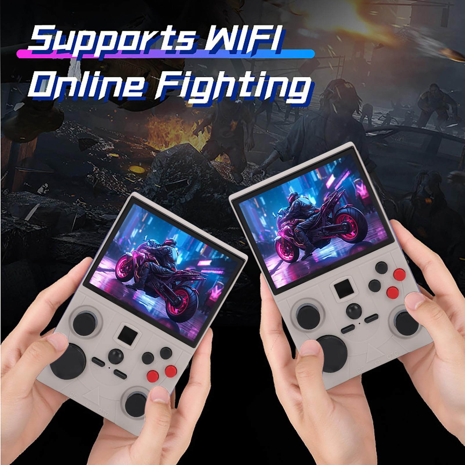 FILFEEL Console di Gioco Portatile retrò con Supporto per Schermo MIPI HD da 3,5 Pollici Dual Joystick Console per Emulatore di Videogiochi Portatile con Batteria da 4000 MAh (64G)