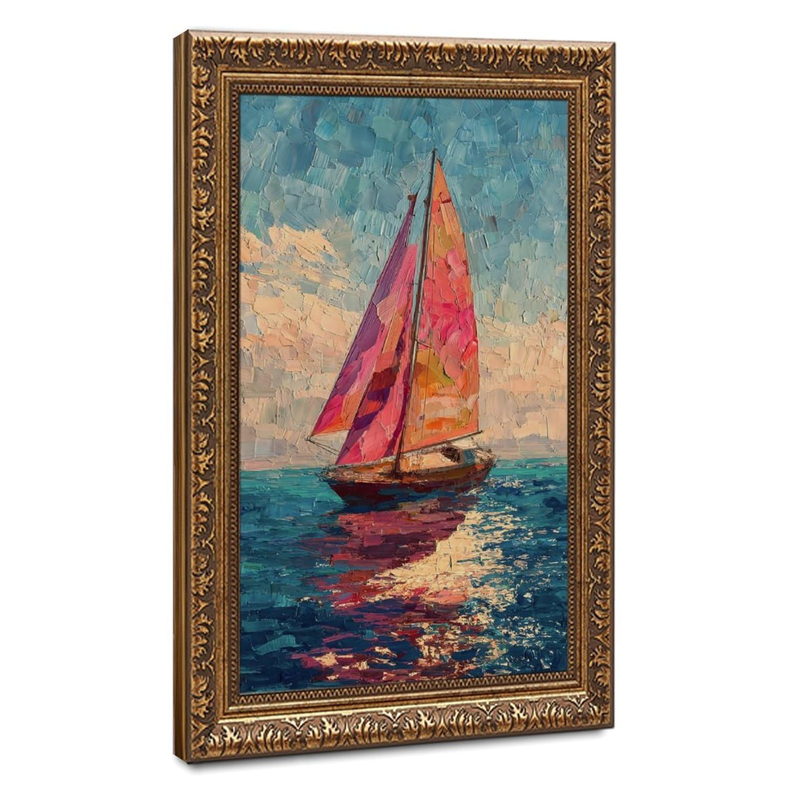 Coastal Nautical Wall Art Ocean Canvas Poster for Bedroom Decor Gift