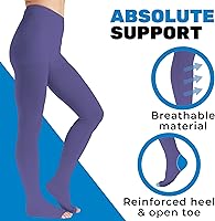 Vista 16 de Absolute Support - Medias de compresión opacas con puntera abierta, firme apoyo, 20-30 mmHg, M