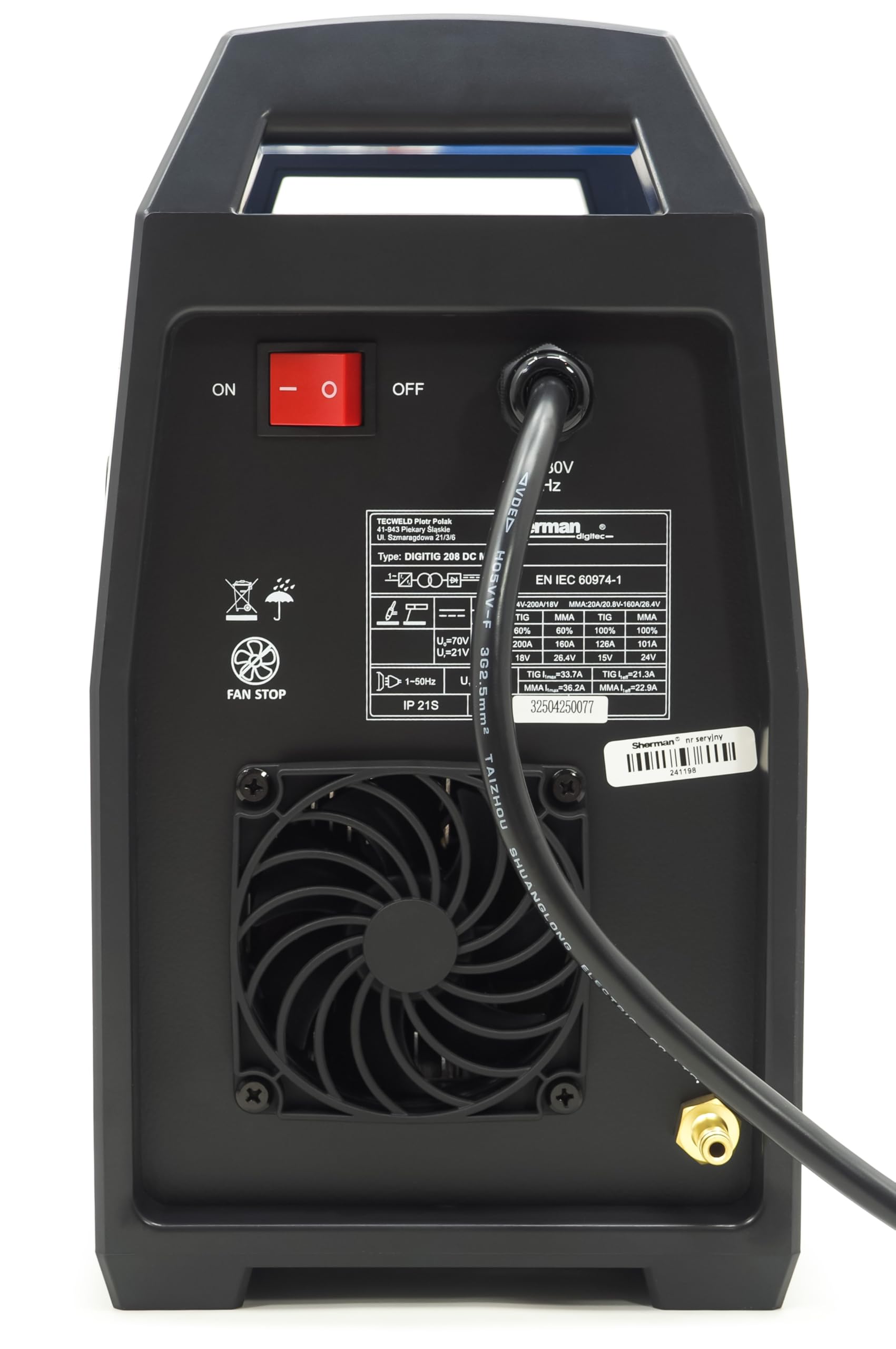 Sherman WIG - Equipo de soldadura DC 200 A, juego completo con accesorios y reductor de presión, inversor de pulso para TIG HF y MMA - Encendido instantáneo - DIGITIG 208 MULTI Bestschweissen.de