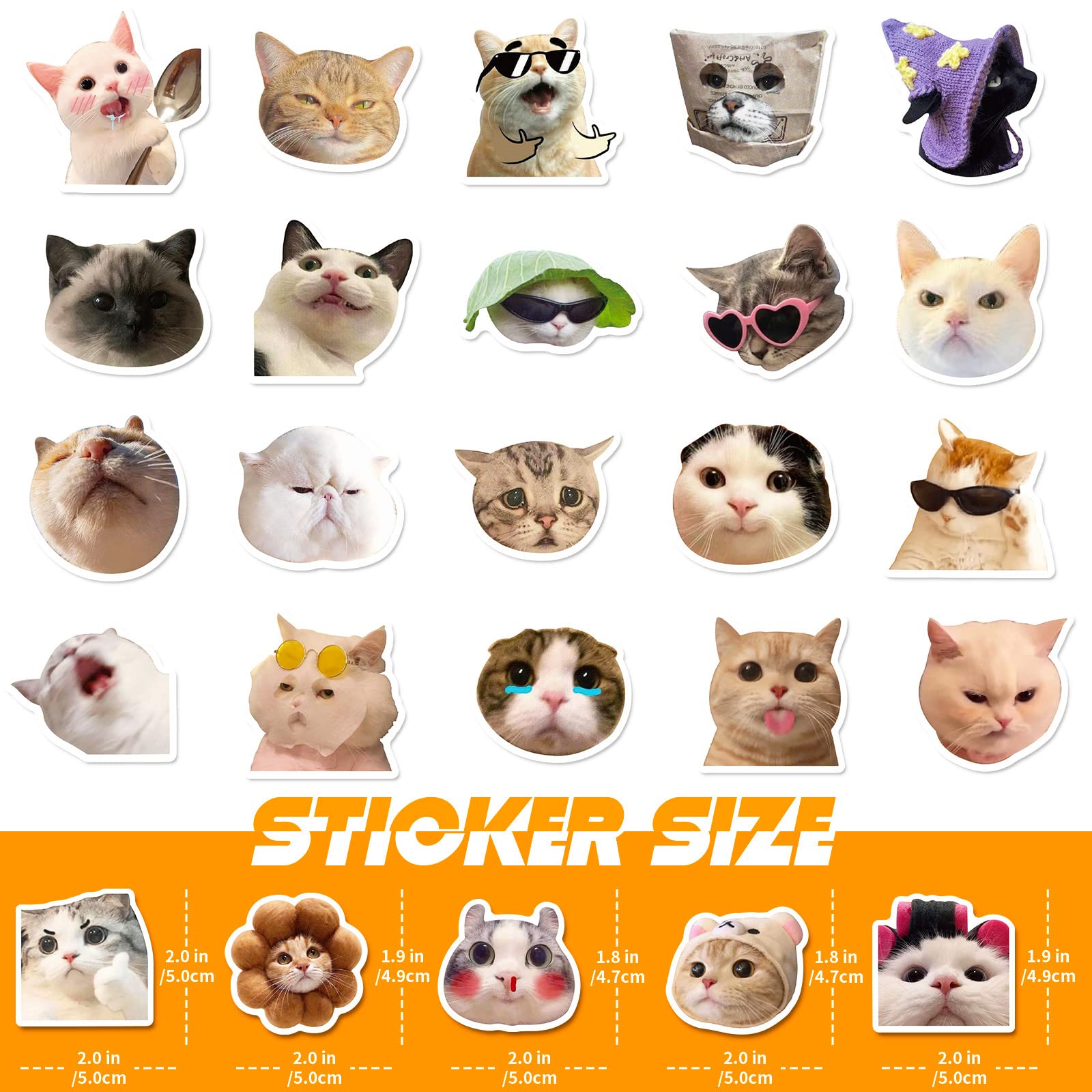 Fun Sticker Cat Leader Snapklik.com : 100pcs Cat Stickers, Cute Cat Stickers Waterproof, Vinyl ...
