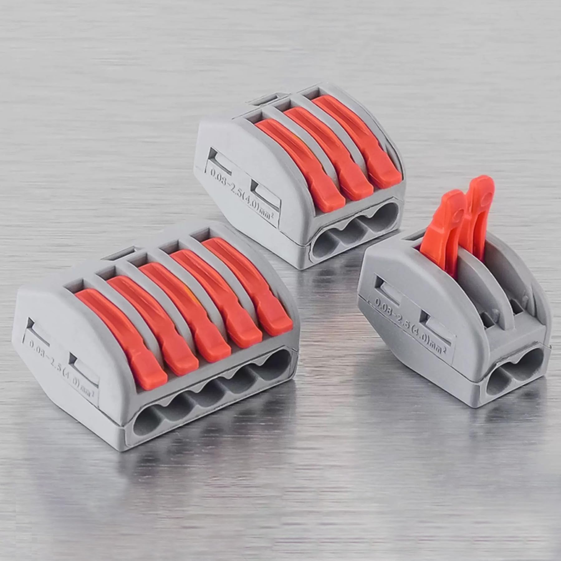 Connecteurs électriques à levier Boîtier de 50 pièces pour câbles 28-12 AWG - 8