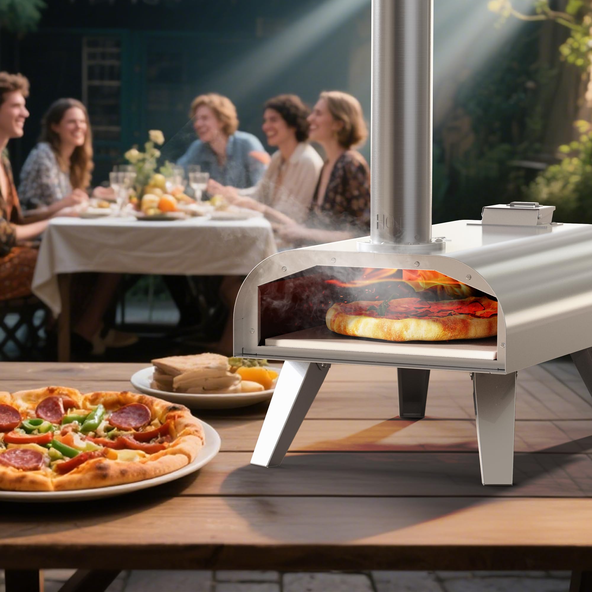 BIGHORN Grand Four à Pizza 12''，Granulés + Portable
