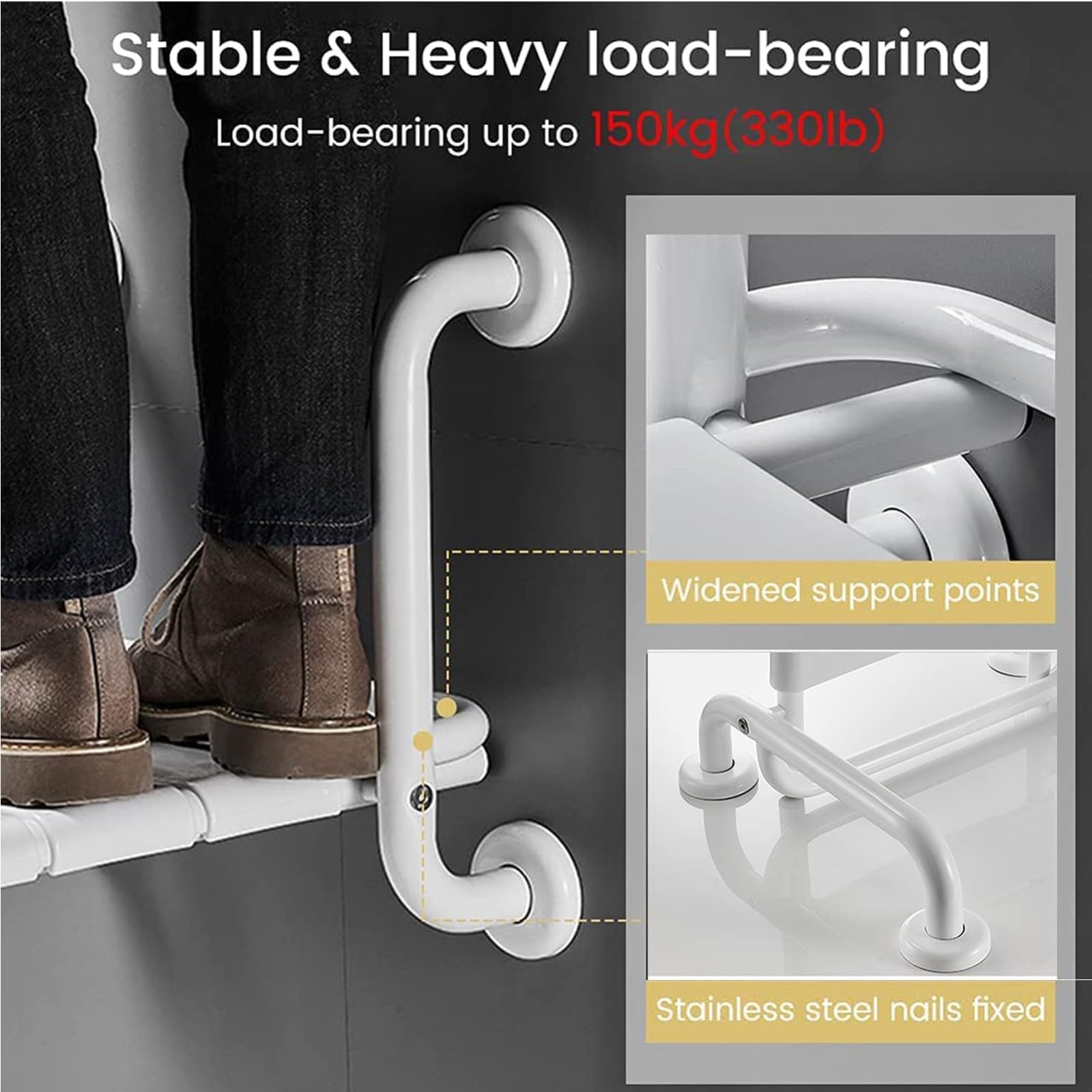 Silla Ducha Plegable para Montaje En Pared,Asiento Ducha Plegable Pared Montada con Reposabrazos,Silla Abatible Ducha Montado En La Pared,Silla Plegable Cuarto Baño para Discapacitado 150 Kg