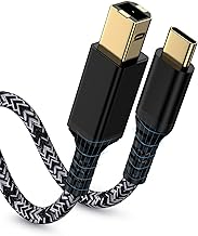 USB C Printer Cable 6Feet, USB Type B 2.0 to Type C Scanner Printer Cord for Macbook Pro/Air iPad Computer Laptop, MIDI to USBC Cable for HP Epson Canon Brother Digital Piano Keyboard DJ Controller