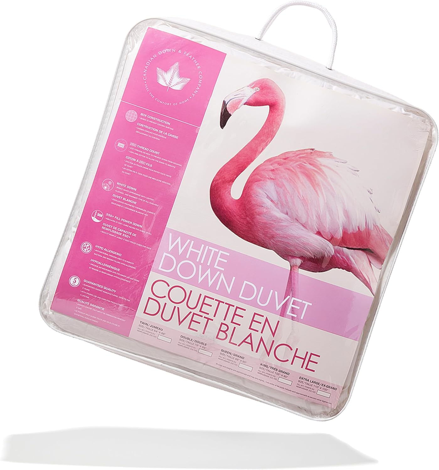 Canadian Down & Feather Co. - Summer Weight White Down Duvet Queen Size - 260 TC Shell 100% Cotton - Filled in Canada