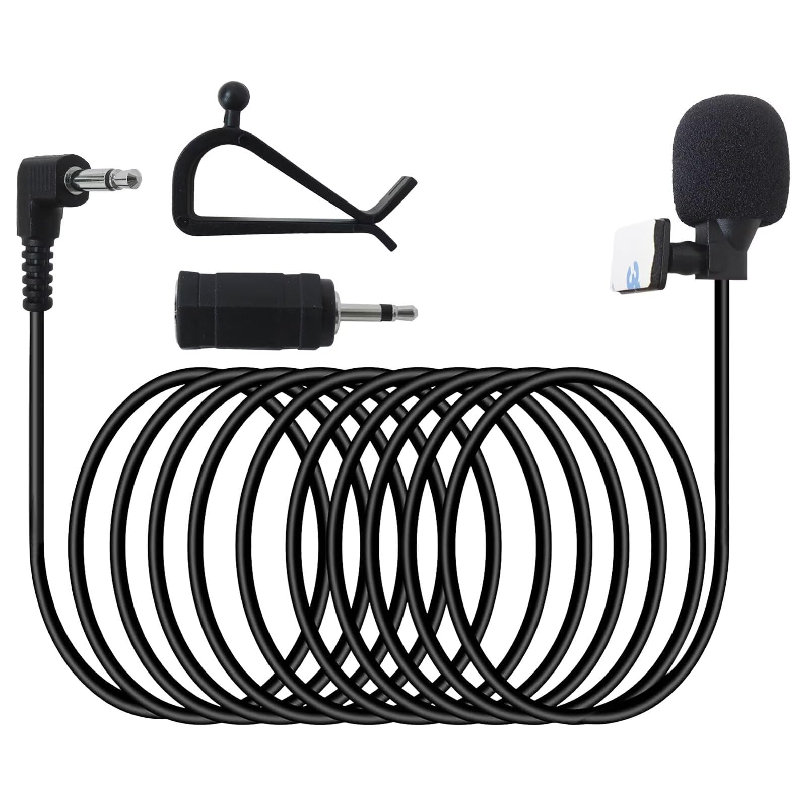 New Version 3.5mm Car Microphone 16ft External Assembly Mic Replacement, Mic for Style No.: KDC-X998, KDC-X997, KDC-X996, KDC-X995, KDC-X994, KDC-X898, KDC-X897, KDC-X896, KDC-X895, KDC-X798