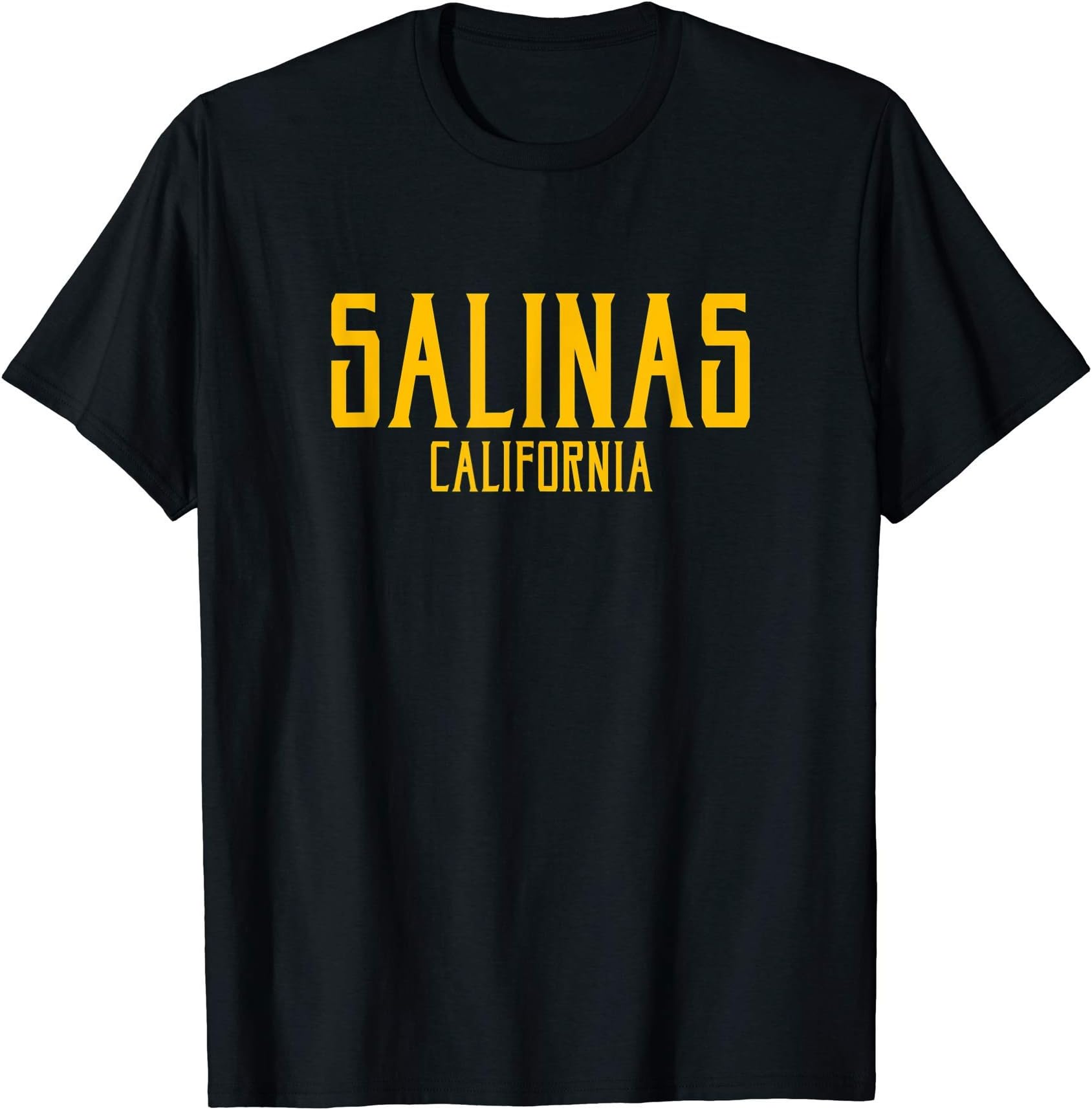 133 Apparel Salinas CASalinas California CA Vintage Text Amber Print T-Shirt