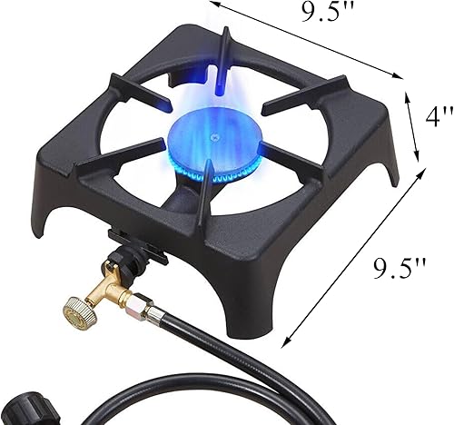 Miniatura 5 de Vivicreate 10000 BTU de propano para jardín, senderismo, campamento, estufa al aire libre con regulador CSA y manguera de gas, regalo de Navidad