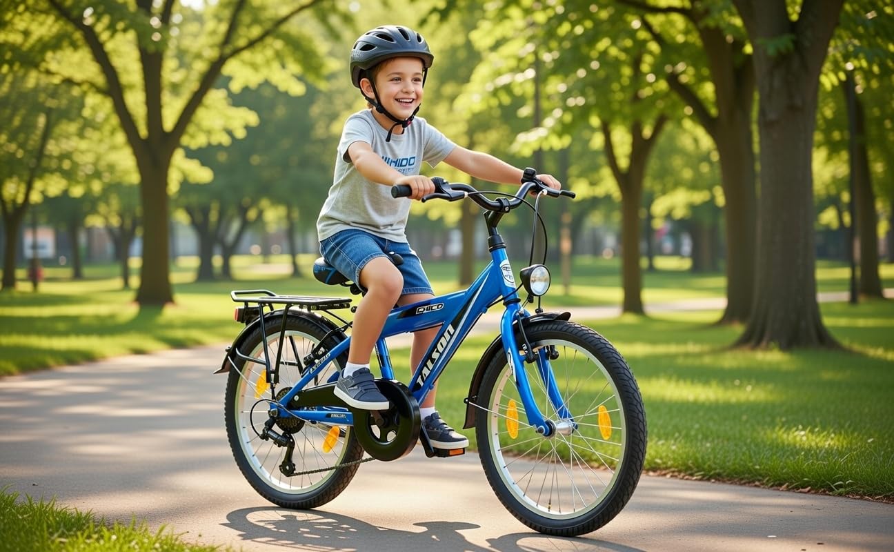 20 Zoll Kinderfahrrad 6-Gang Shimano Fahrrad Alufelgen und Beleuchtung Farbe Blau TMU