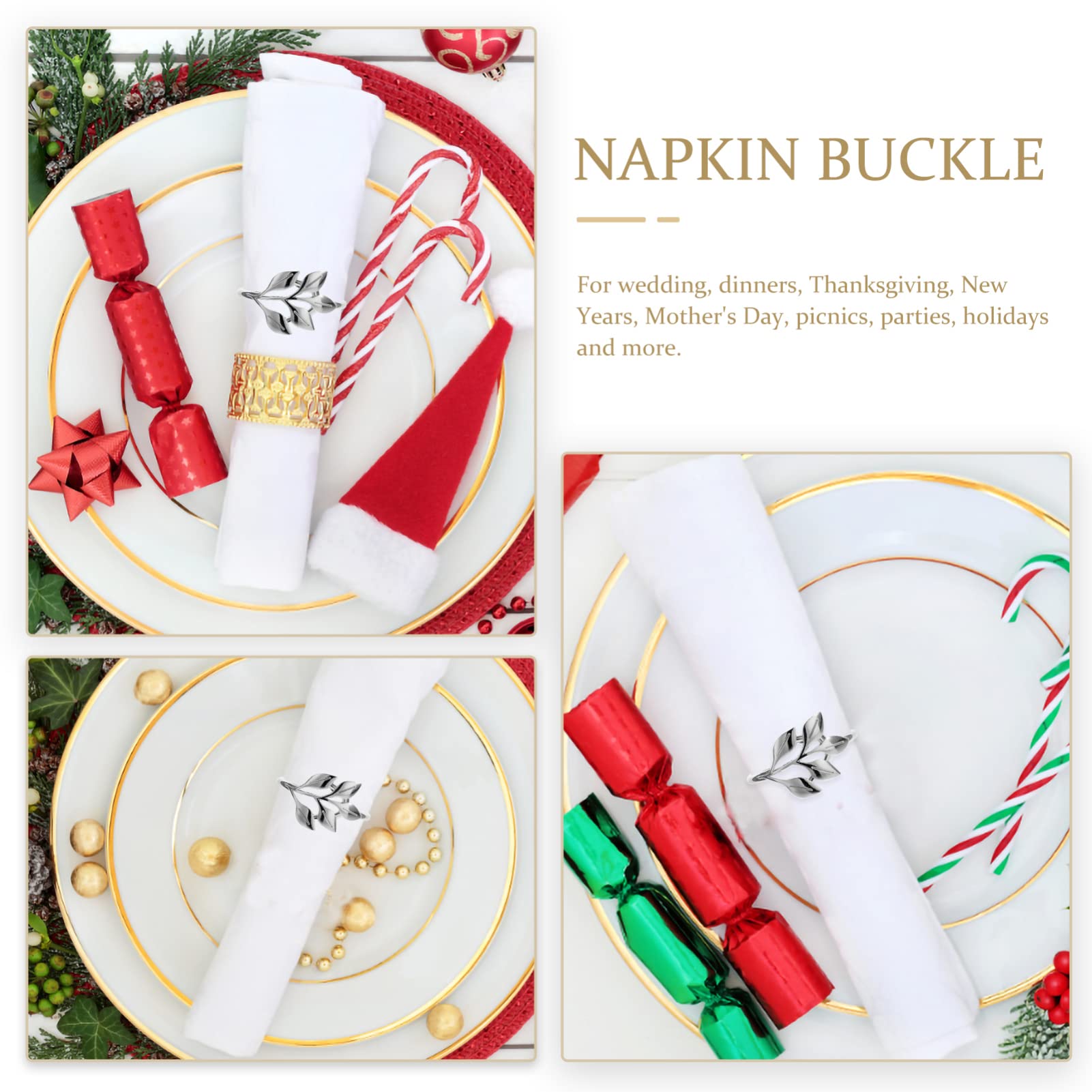Mikinona 5 Sätze Teiliges Napkin Rings Aus Metall Mit Design Serviettenringe Für Tischdeko Festliche Dinner Hochzeiten Und Familienfeiern Langlebig Und Stilvoll 20 Stück * 5