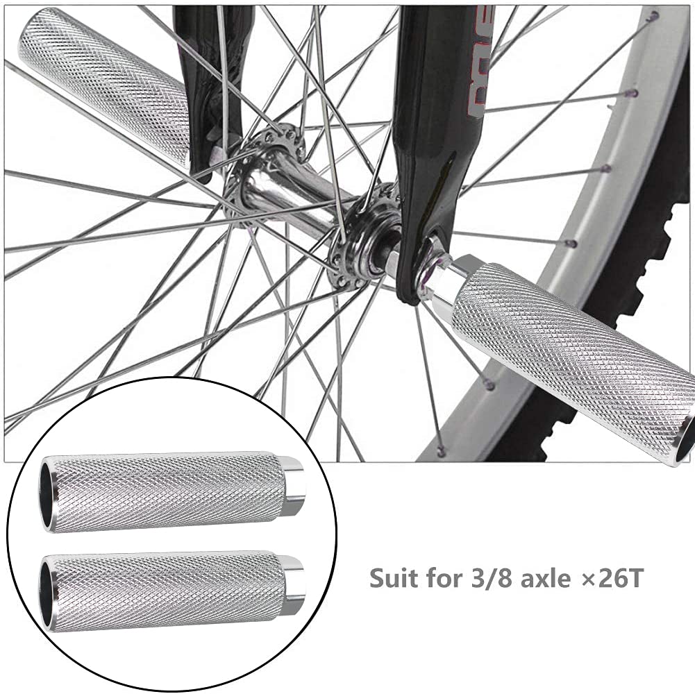 Aleación Aluminio Antideslizante Clavijas Aluminio Para Bicicleta  BBxunsless - Pack 2 Unidades, 3/8 Pulgadas, 26T, Color Dorado Accesorios BMX, image size:1001x1000