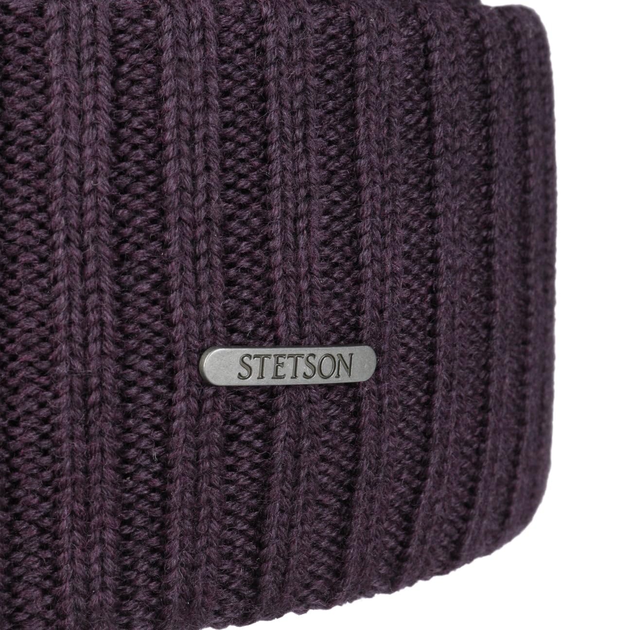 Stetson Northport Bonnet d'hiver en laine mérinos - Fabriqué en Italie - Pour homme et femme - Automne et hiver, lilas, taille unique