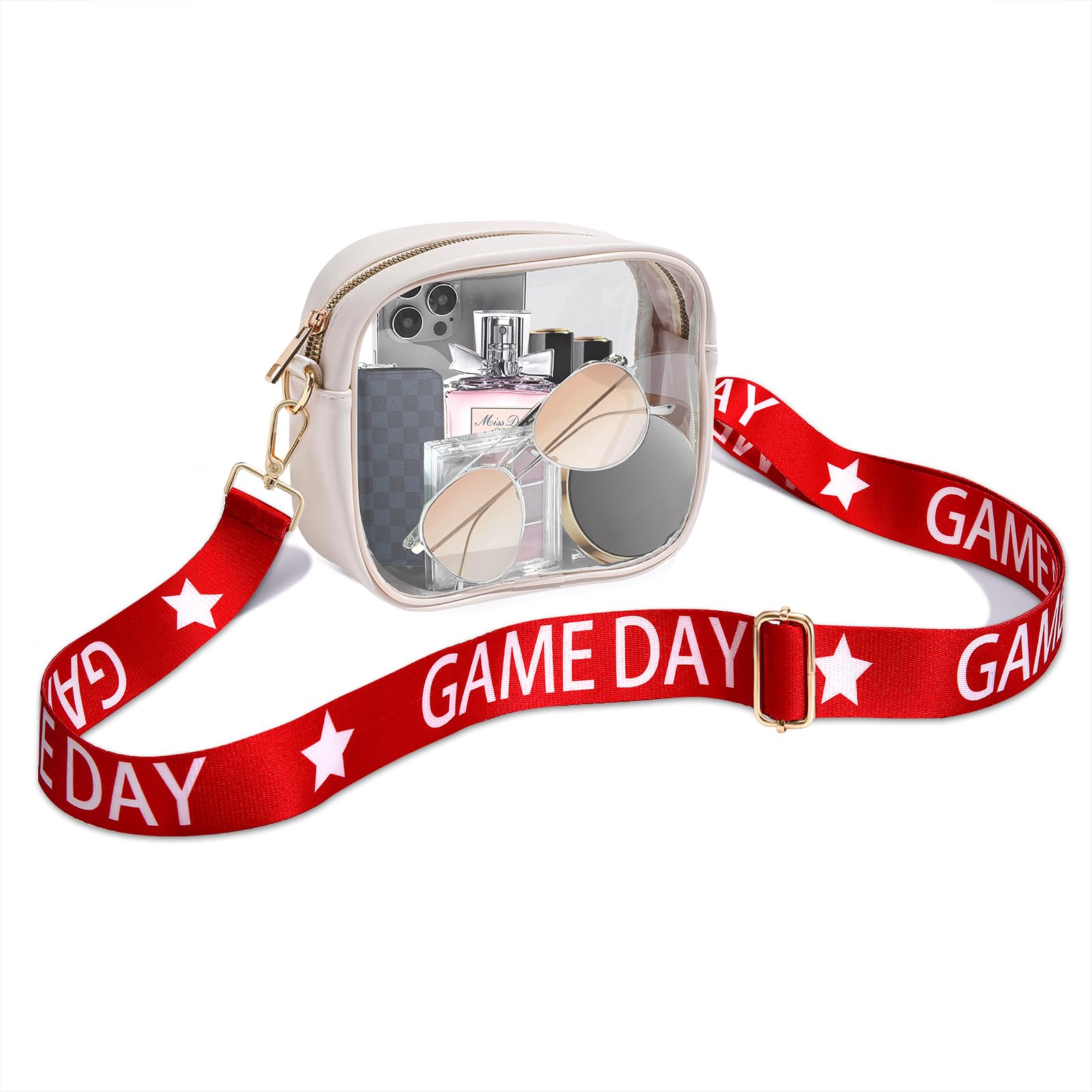 NLCAC Clear Bag for Stadium Events Game Day Clear Stadium Bag Adjustable Straps Crossbody Shoulder Bag for Sports Concerts
