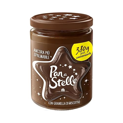Pan di Stelle Crema Spalmabile di Cacao, Nocciole e Granella di Biscotto, Ideale Per Colazione o Merenda, 380 g