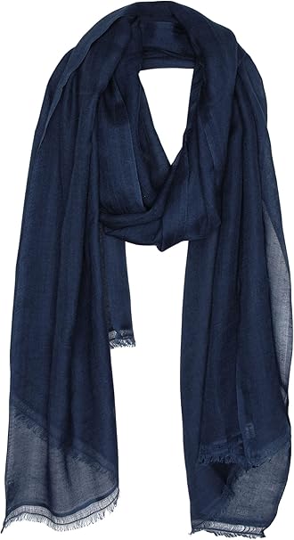 Écharpe pashmina bleu marine de haute qualité toucher cachemire et soie, 71,1 x 203,2 cm, Écharpe bleu marine Écharpe pashmina bleu marine de haute qualité toucher cachemire et soie, 71,1 x 203,2 cm, Écharpe bleu marine