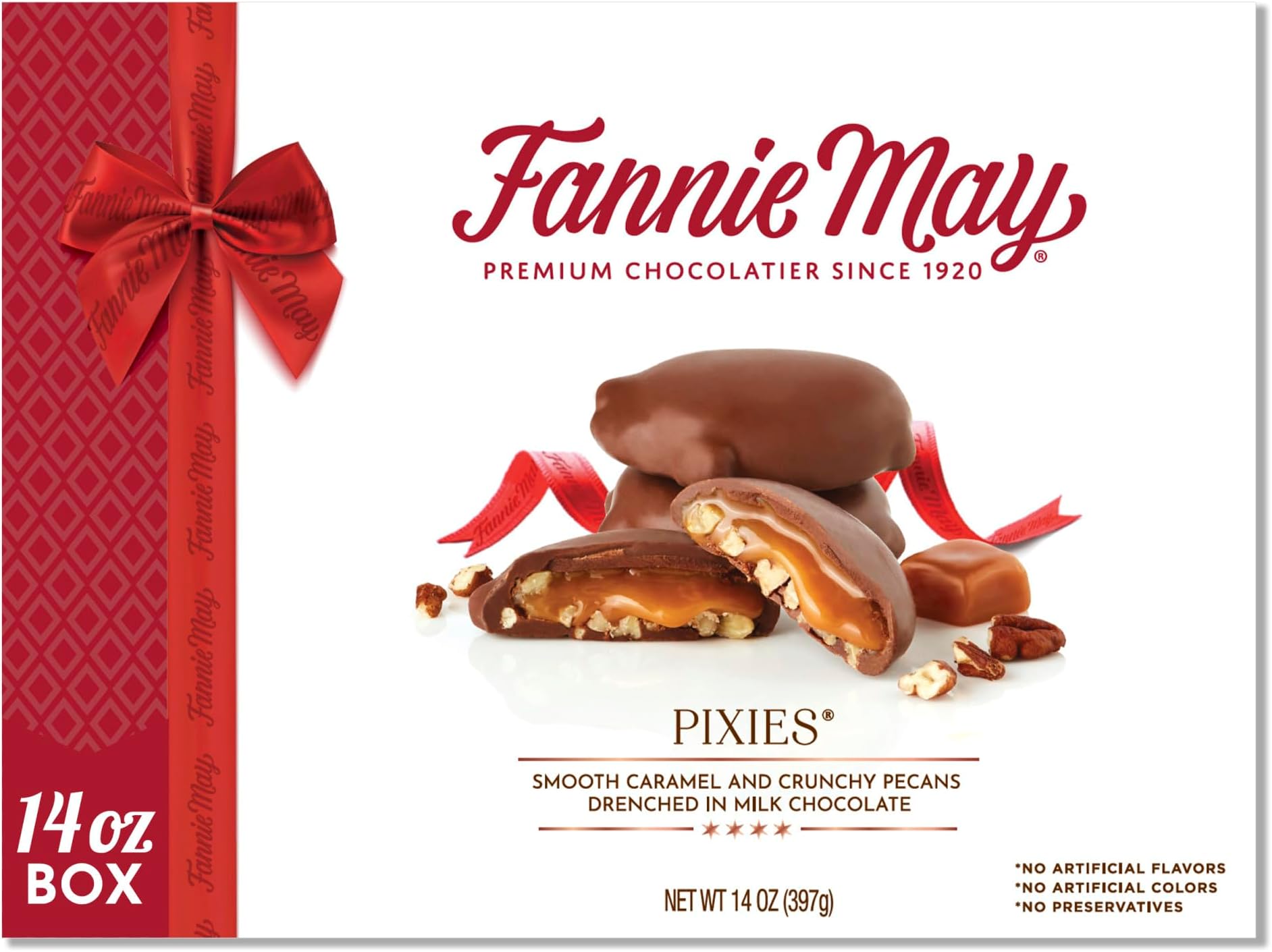 Fannie May, Milk Chocolate Candy, Pixies, 14 oz Gift Box