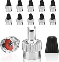 Pack of 10 Car Valve Key Valve Caps Tyre Valve Caps Car Valve Cap with 10 Pieces Plastic Protective Cap Valve Caps Car Metal for Car Motorcycle Bicycle Truck