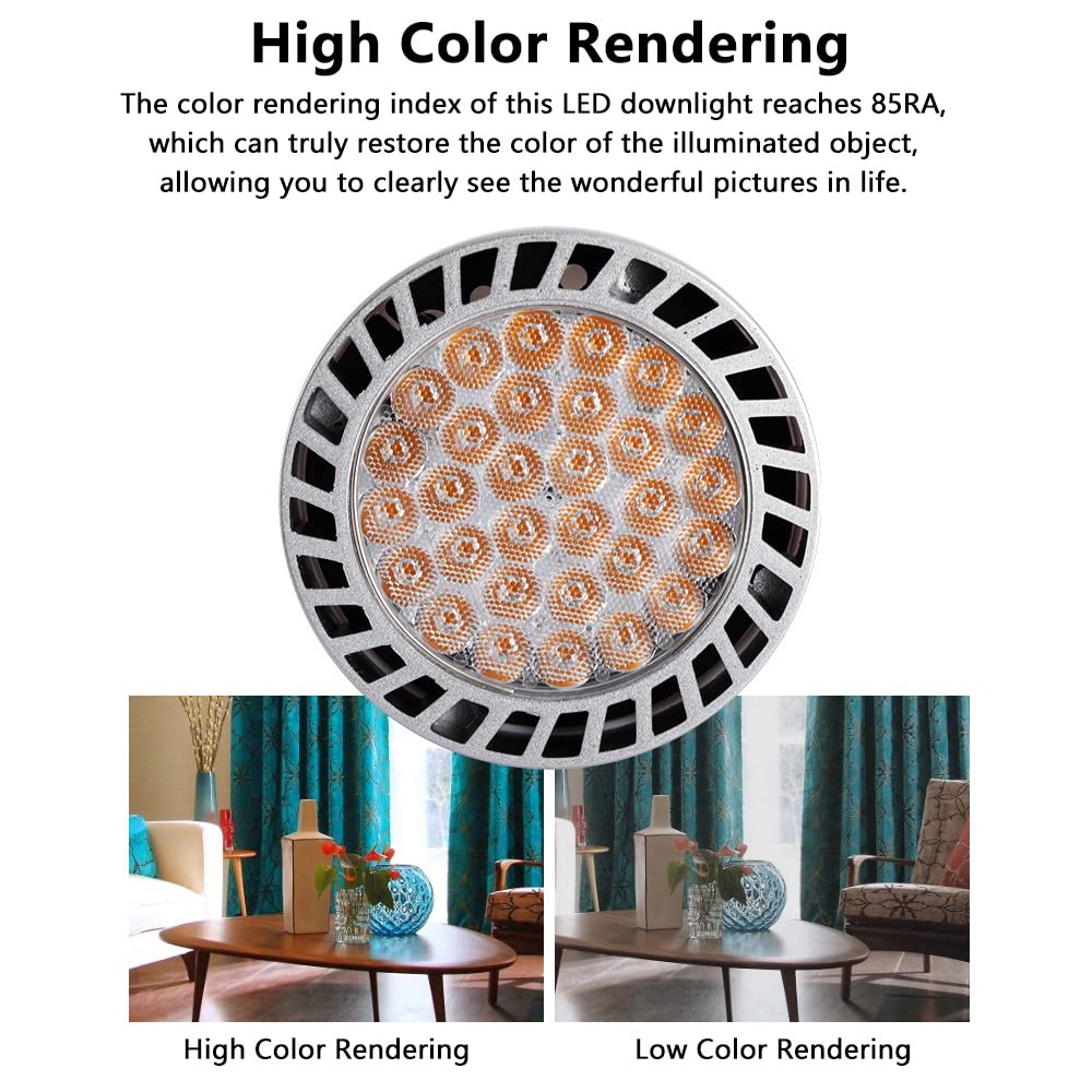 Lampada Track Light PAR30 E27 LED 45W 4000K - Faretto Ad Alta Resa Cromatica 85Ra, 3600lm, 24°, Per Negozi E Casa, Alluminio