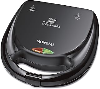 Sanduicheira fast grill e sandwich mondial preto 750w 220v - s-12
