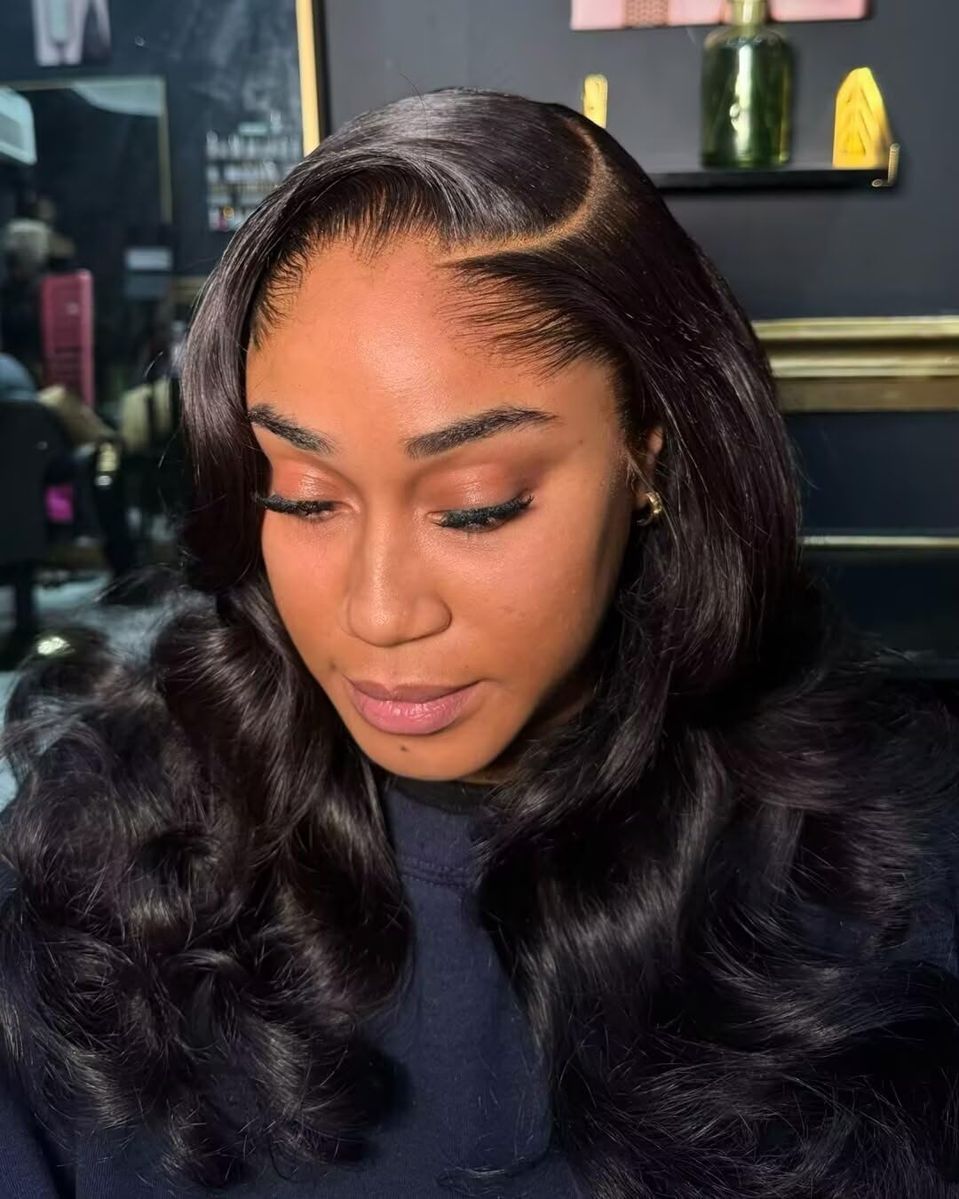 New Trend Lagos Hairline 13X4 HD Invisible Lace Front Wigs Human Hair Body Wave with Bleached Knots Lace Frontal Brazilian Hair Glueless Wigs 180% Density Pre Plucked M Hairline Wig For Woman 16"