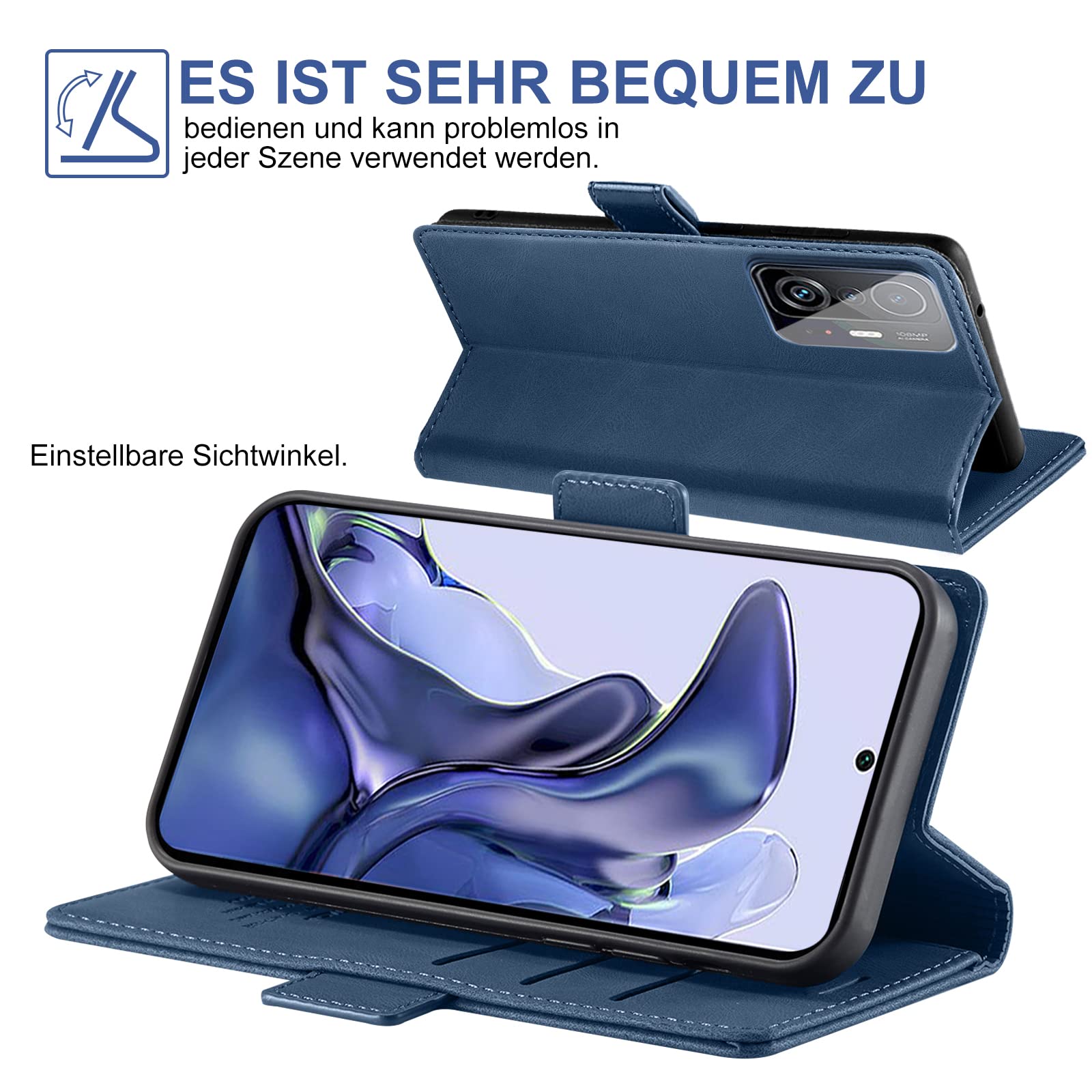 LBH Custodia per Xiaomi 11T / Xiaomi 11T Pro in marrone scuro con
