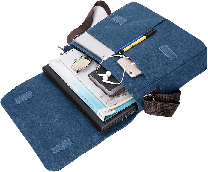Laptop Handtas Aktentas, Messenger Bag for mannen, Vintage Water Resistant ijzergarenstof Satchel Laptoptas schoudertas met schouderriem Heren Dames Laptoptas mannen messenger schoudertas