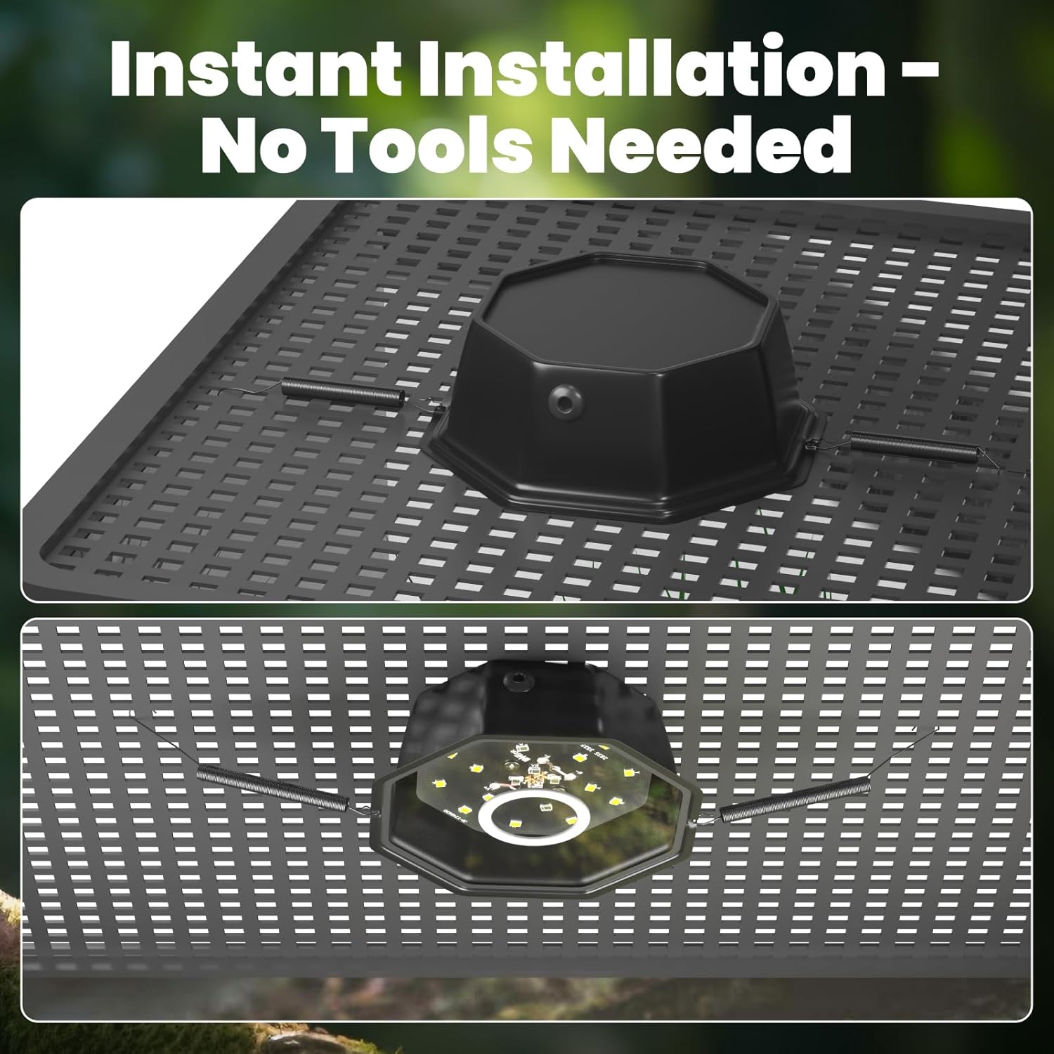 GlowUp 10W Bird Cage Light, Full Spectrum Light for Birds with Chew Guard, UVB2.4 Dimmable Octagonal LED Light Fixture with Plug and Controller, Bird Cage Accessories for Captive Birds Parrots