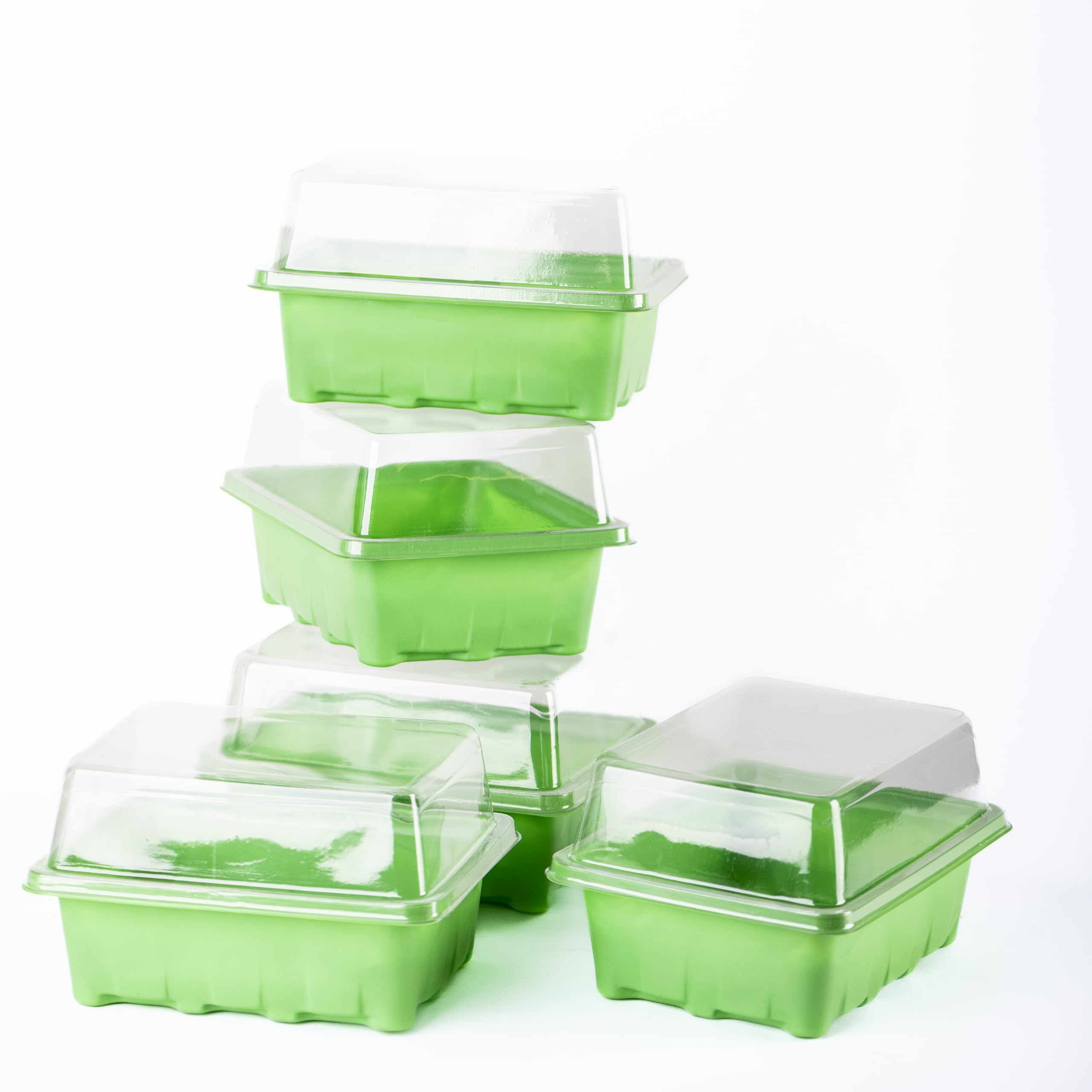 Garden Gear Seed Trays Clear Lids Indoor Propagation Germination Green x5