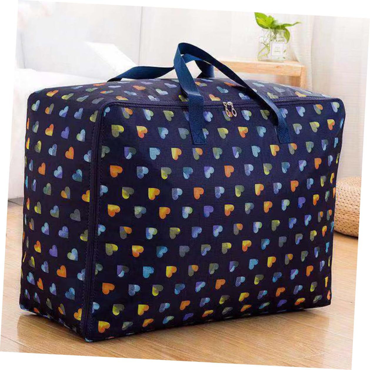 Ciieeo 3 STÜCKE Teiliges Aufbewahrungsbeutel Oxford Strapazierfähige Große Packtaschen für Kleidung und Bettdecken Liebeherz Muster für Zuhause Umzug Studentenwohnheim