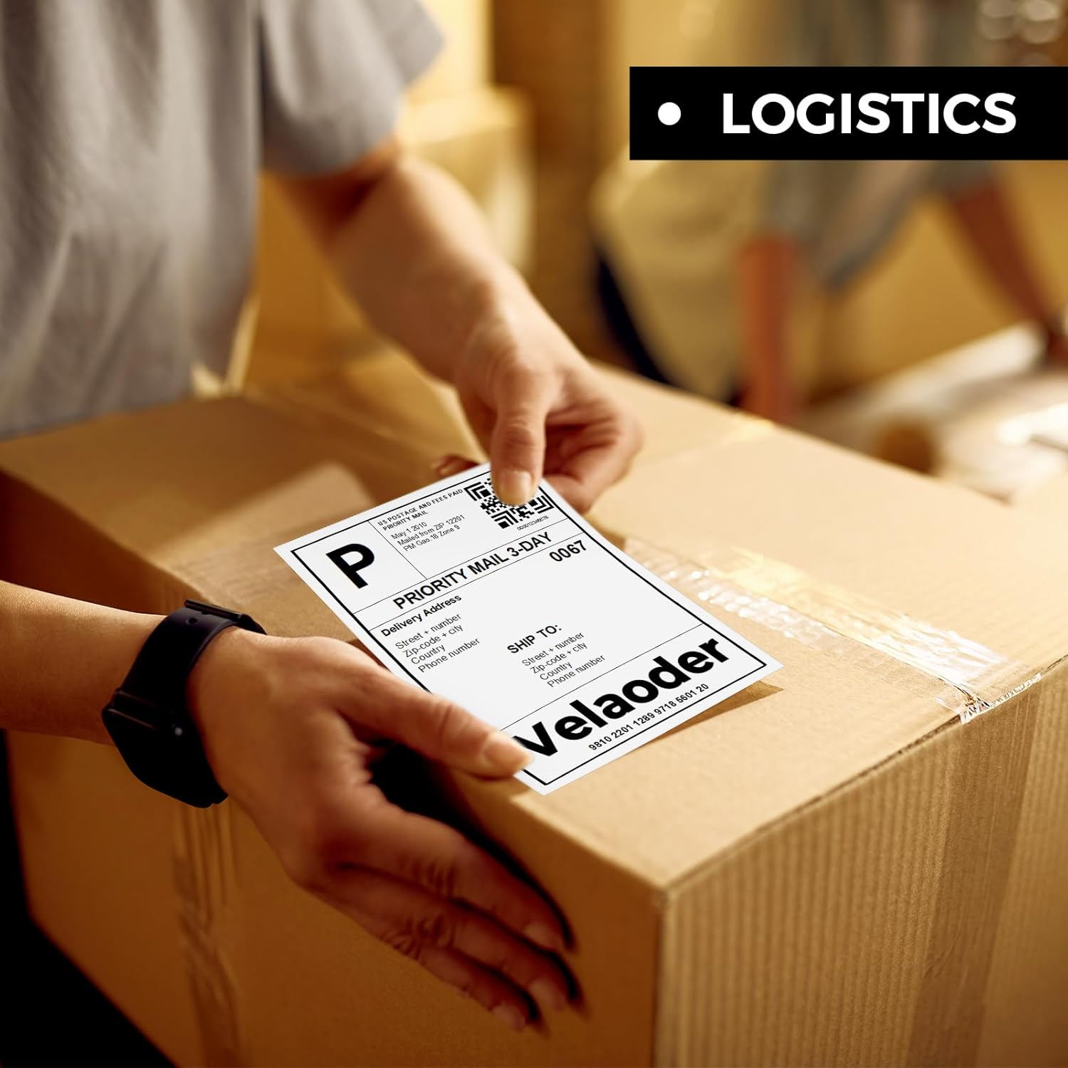 DK-1241 Shipping Labels Compatible with QL-1110NWB-QL-1100 - (4" x 6") 200 Labels/Roll, Includes 12 Rolls Die-Cut Labels with 1 Detachable Frame, Fit for Brother QL Printers - Image 6