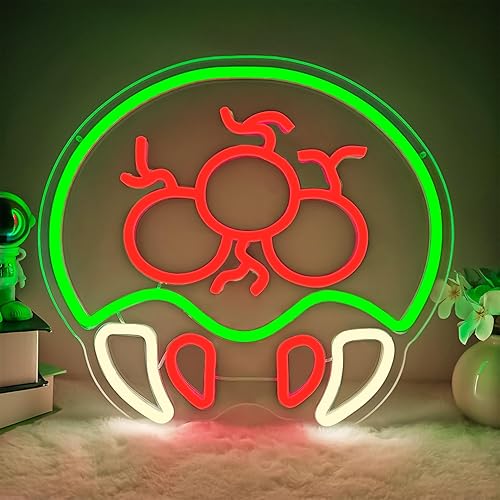 Letrero de neón de alienígena para juegos con luces LED de neón para decoración de pared, luces de neón regulables para sala de juegos, cueva de