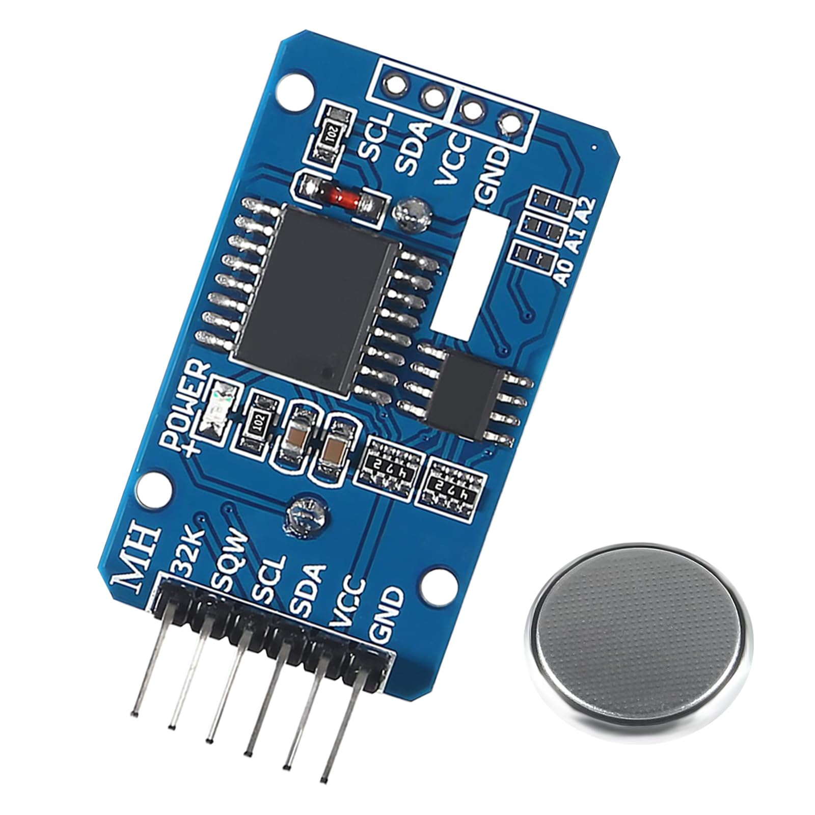 RTC IIC Modulo Precision Clock,QIQIAZI Tempo Reale Modulo Orologio RTC Sensore con Batteria compatibile con Arduino