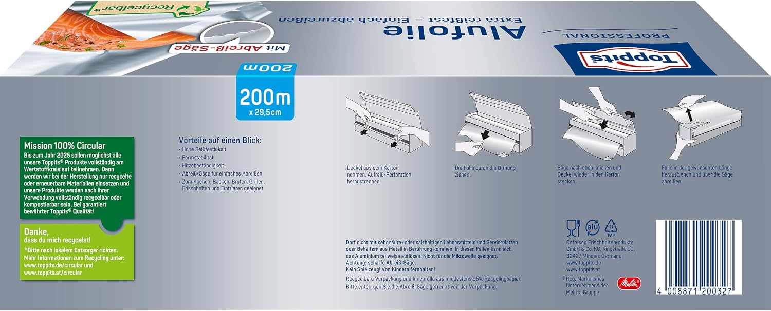 Toppits Aluminium Foil 200 m Pack of 1 image 2