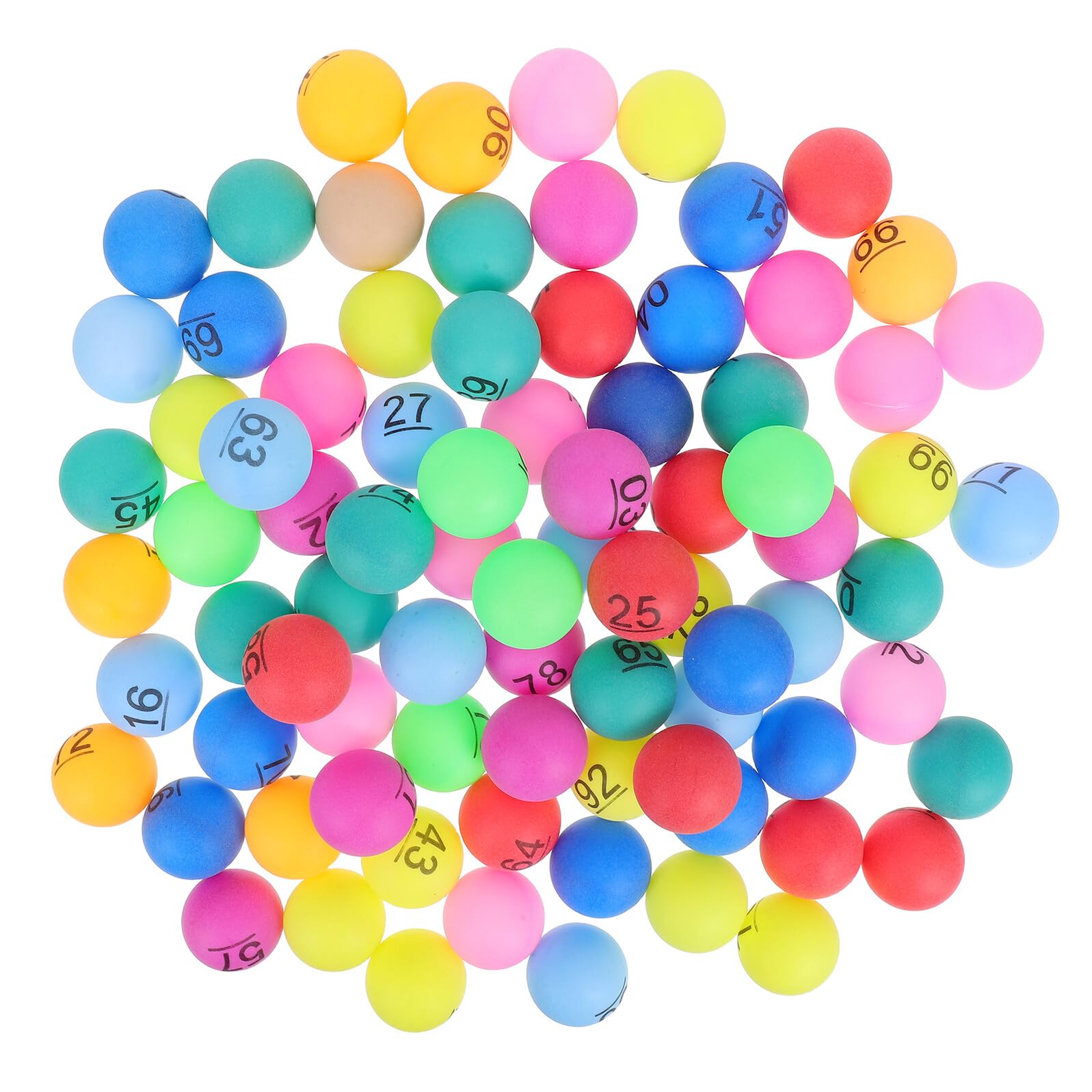Bolas Numeradas de Bingo 4cm, 100 Piezas, PP, Multicolor