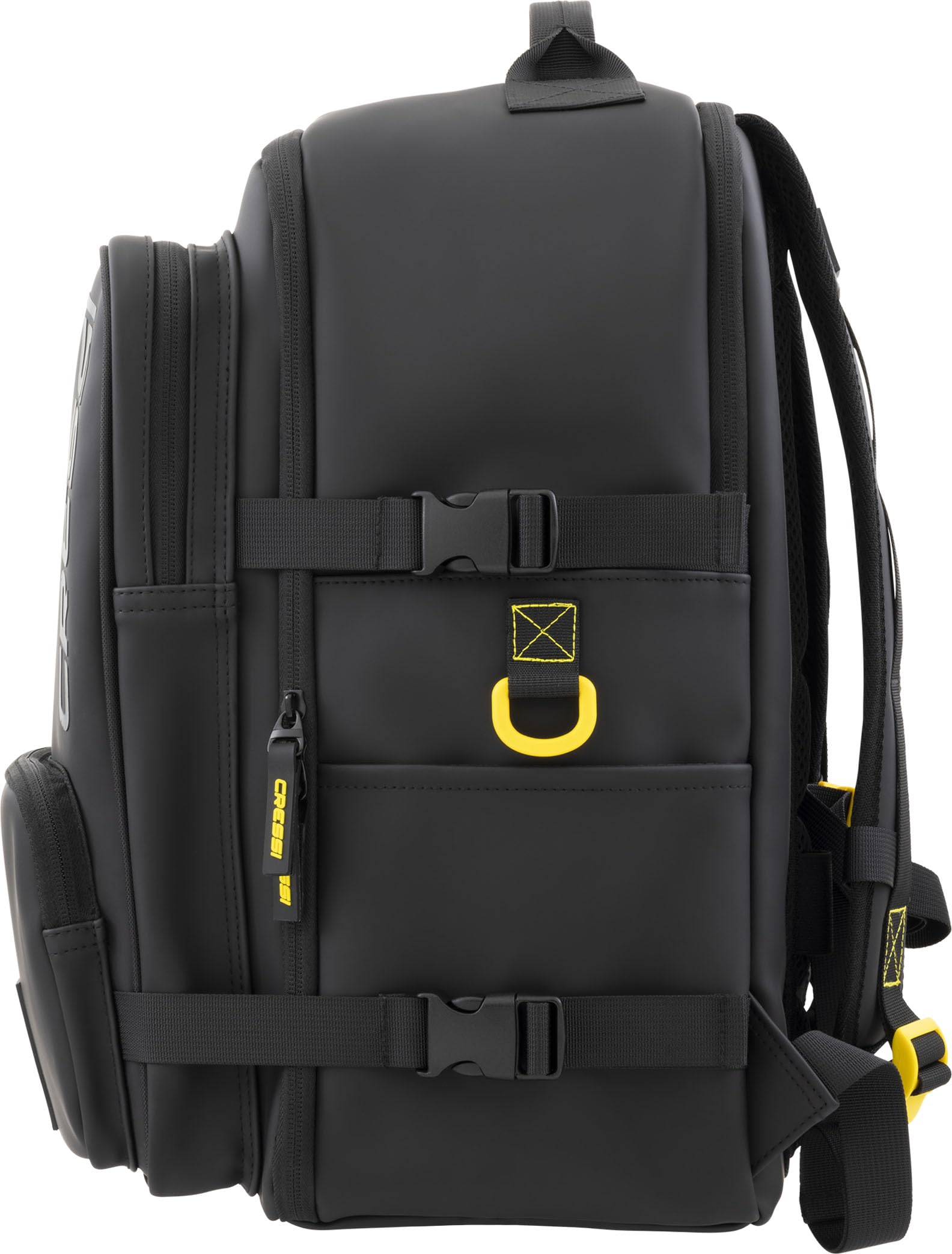 Cressi dal 1946 - Malaga Travel Backpack 28 L - Zaino Idrofobico Unisex Nero/Giallo, Polivalente e Funzionale 40x30x20 cm, Idoneo per Bagaglio a Mano Voli Ryanair, Easyjet, Wizz Air